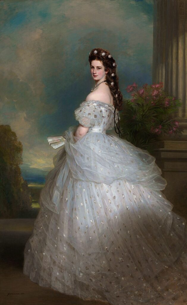 Principessa Elisabetta d'Austria (1865). L'opera di Franz Xaver Winterhalter ritrae Elisabetta di Baviera a 28 anni. © Franz Xaver Winterhalter / Wikimedia Commons